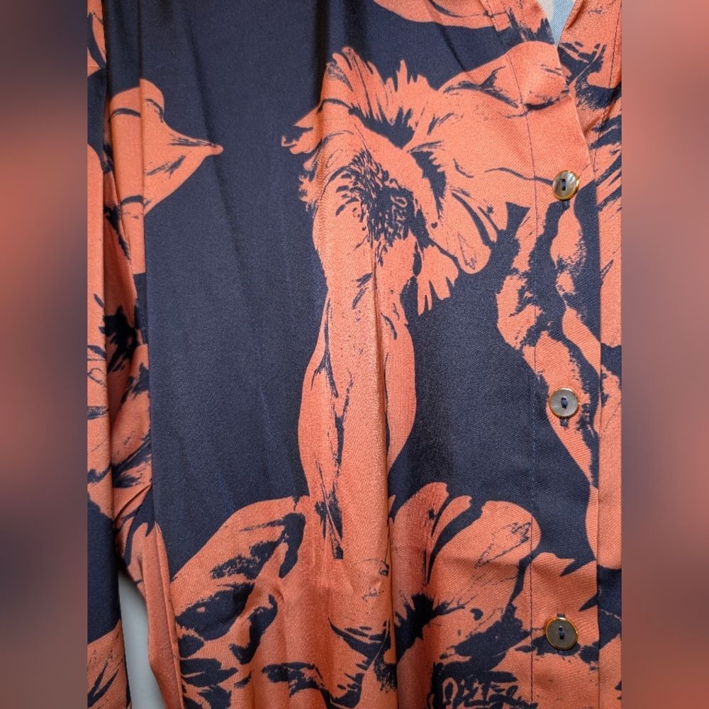 Pari Passu NWOT Floral Shirt Dress Size 18 Plus Quiet Luxury Modern Minimalist - Picture 9 of 11